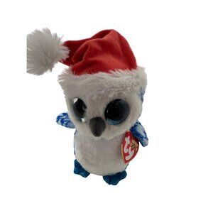 Ty Beanie Boos Icicles Owl With Santa Hat Plush Toy 6" Claire's exclusive new
